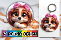 Radiant Round Designs for Gifts, 3D Dog Product Image 1