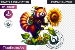 Enchanted Woodland Animal &amp; Sunflower Clipart PNG Product Image 1
