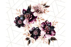 Gothic Floral PNG, Dark Aesthetic Flowers Clipart Print Product Image 2