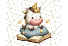 Magical Bookish Unicorn PNG Clipart Reading Books & Stories Product Image 2
