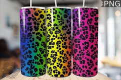 Rainbow Leopard Print Tumbler Wrap - High Quality 300 Dpi Product Image 1