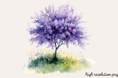 Pastel Spring Trees Clipart PNG Product Image 1