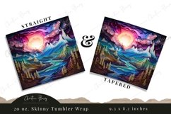 3D Northern Lights Landscape Tumbler Wrap PNG Product Image 2