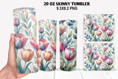 Flower Skinny Tumbler 20oz Wrap Design, Animal Tumbler Wrap Product Image 1