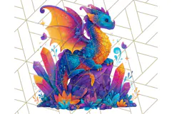 Cute Fantasy Dragon Clipart PNG, Bold Baby Dragon Clip Art Product Image 2