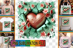 Whimsical PNG TSHIRT Gift Ideas, 3D Heart Product Image 1