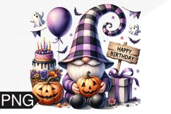Halloween Gnome Sublimation, Birthday Gnome Clipart PNG Product Image 1