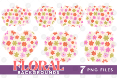 Retro Flowers Background Png Floral Paper Sublimation Bundle Product Image 1