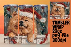 Holiday Peeking Dog Sublimation Winter Tumbler Wrap Art Product Image 1
