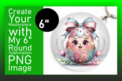 Bright Round Design Keychain Template , Easter Egg Product Image 1