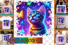 LUMINOUS TOTE BAG Designs PNG, Cat Product Image 1