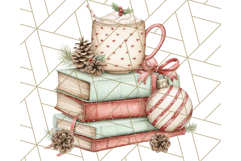 Christmas Book Clipart, Festive Reading PNG Illustrations Product Image 2