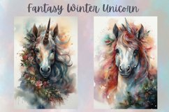 3 Fantasy Winter Unicorns Wall Art ,12x18 inch Product Image 1