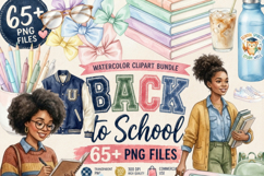 Back to School Aesthetic Clipart Bundle | Watercolor School Product Image 11