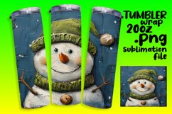 Snowman Holiday Tumbler Wrap - Winter 20oz Sublimation Product Image 1