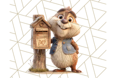 Forest Mail Delivery Clipart PNG, Animal Post Office PNG Product Image 2