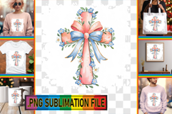 Stylish PNG TSHIRT Designs, Flower Cross Product Image 1