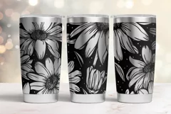 20oz Tumbler laser svg wrap| Daisy and Wildflowers pattern Product Image 1