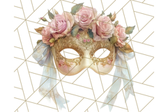 Vintage Garden Masquerade Floral Eye Mask PNG Clipart Product Image 2