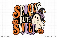 Spooky But Sweet PNG, Cute Witch Ghost Halloween Sublimation Product Image 4