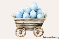 Baby Blue Easter Watercolor Clipart PNG Product Image 1
