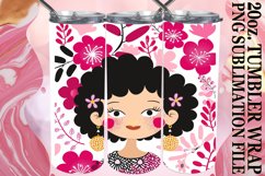 Elegant Portraits Tumbler Wrap with Floral Design 20oz Product Image 1