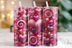 Hearts Valentine's Day Tumbler Wrap Sublimation Product Image 1