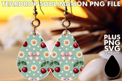 Sparkling Teardrop Earrings Gift PNG, Christmas Product Image 1