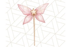 Pastel Pink Fairy Garden Clipart, Enchanted Cottagecore Png Product Image 2