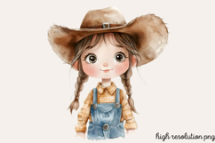 Little Cowgirl Clipart Sublimation PNG Product Image 1