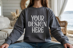 Dark Heather Gildan 18000 Sweatshirt Model Mockups, Product Image 1