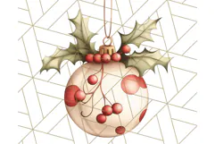 Vintage Christmas Ornaments and Presents PNG Holiday Clipart Product Image 2