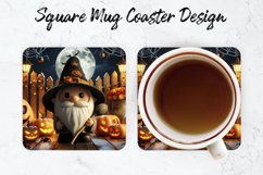 Halloween Gnome Mug coaster | Coaster | Sublimation Design Product Image 1