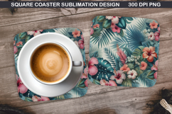 Flowers Coaster Sublimation, Spring Coaster PNG Design Product Image 1