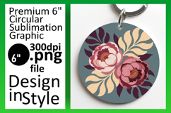 Unique Circle Design Coaster Artwork , Flowers Product Image 1