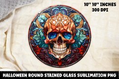 Halloween Stained Glass Sublimation PNG | Skull | Ghost Product Image 1