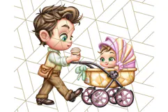 Father's Day Clipart PNG, Funny Dad Cartoon Clip Art Product Image 2