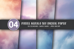 Pastel Nebula Sky Digital Paper Product Image 1