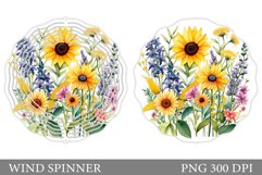 Wildflowers Wind Spinner. Floral Wind Spinner Sublimation Product Image 1