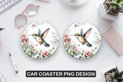 Blüten Kolibri Car Coaster Sublimation| Animal Coaster PNG Product Image 1