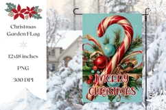 Vintage Christmas Candy Cane Garden Flag Print Product Image 1