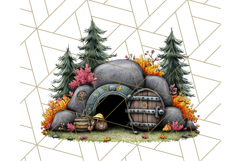 Halloween Buildings Clipart PNG, Haunted Houses Art Product Image 2