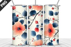 Flowers Tumbler Wrap | Sublimation Design | Tumbler PNG Product Image 1