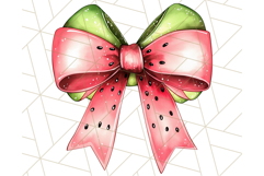 Watercolor Summer Bow Clipart PNG, Coquette Bright Bow Png Product Image 2