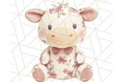 Pink Floral Stuffed Animal Clipart PNG, Cute Stuffed Animals Product Image 2