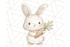 Spring Bunnies PNG Watercolor Bunny Clipart, Pastel Easter Product Image 2