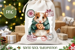Christmas Mouse Santa Sack PNG, Christmas Animals Gift Bag Product Image 1