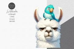 Funny clipart, Llama and parrot clipart, Birthday, Funny Product Image 1