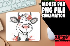 Joyful Cow Watercolor Mouse Pad,Farmhouse PNG Product Image 1