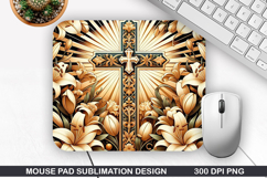 Flower Mouse Pad Sublimation, Easter Mouse Pad PNG Design Product Image 1